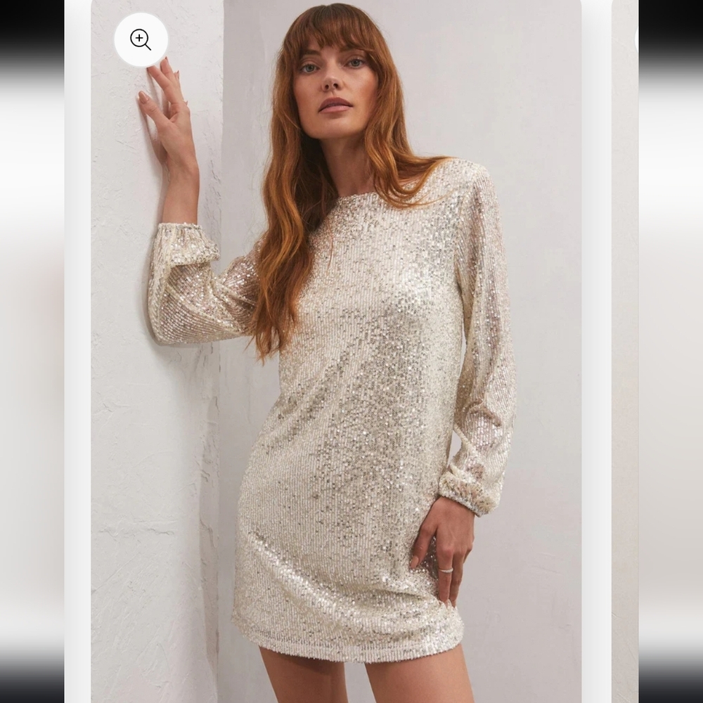Z Supply Andromeda Sequin Dress Size XS Champagne NWOT
